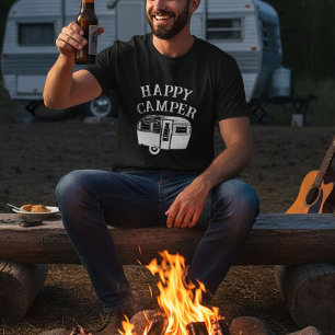 Camping Trailer Lycklig Camper Black T-Shirt