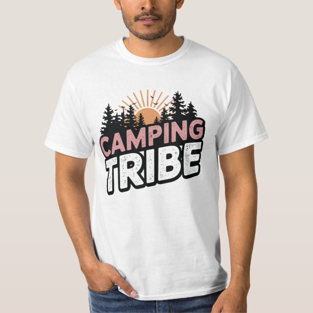 Camping Tribe - Äventyr & Nature Älskare T-Shirt (Framsida)