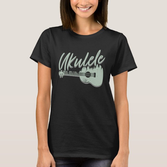 Camping Ukulele Player Outdoors Ukulele T Shirt (Framsida)