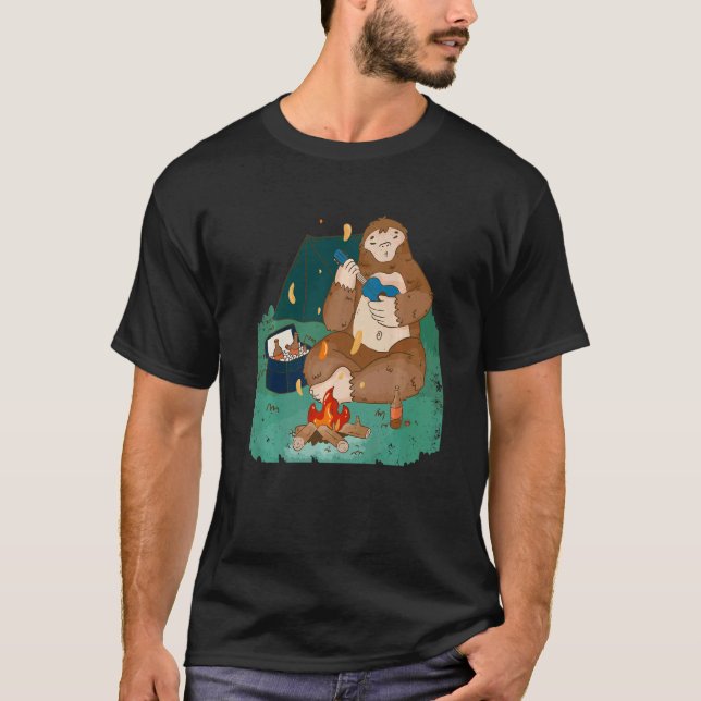 camping ukulele vandring lat Premium T Shirt (Framsida)
