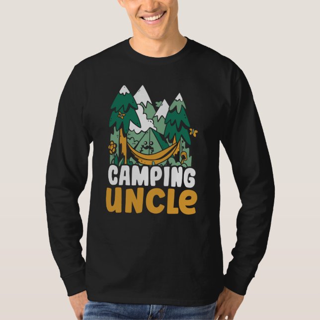 Camping Uncle Campsite Camper Hobby Camp T Shirt (Framsida)