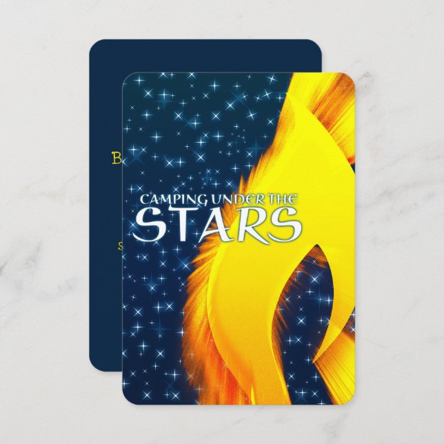 Camping Under Stjärnorna Stjärnstoft och Läggereld Inbjudningar (Fram/baksida)