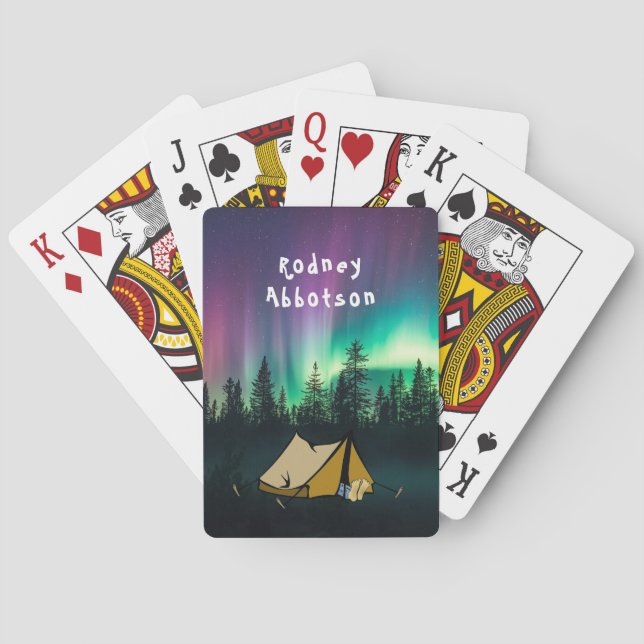 Camping under the Aurora Borealis - Personalize Casinokort (Baksidan)