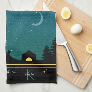 Camping Under the Stars Monogram Kökshandduk