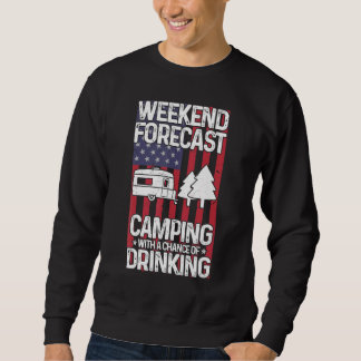 Camping USA flagga - Lycklig Camper Apparel Lång Ärmad Tröja