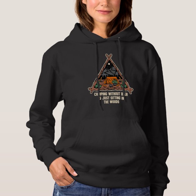 Camping Utan Öl Är Bara Att Sitta Husbil  Läger  T Shirt (Framsida)