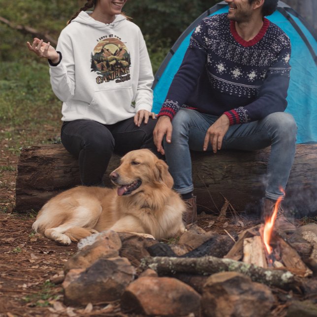 Camping utomhus äventyr hund pappa hund mamma hoodie (Skapare uppladdad)