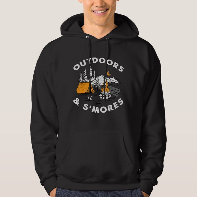 Camping Utomhus Och Smores Hoodie (Framsida)