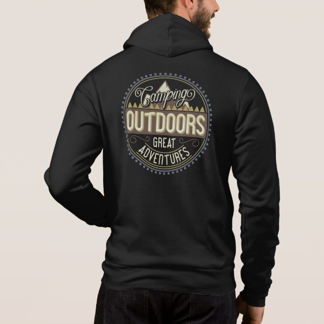 Camping utomhus Underbar Äventyr Hoodie T Shirt (Baksida)