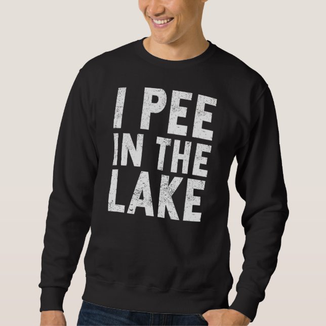 Camping Vacation Saker I Pee i Sjö Lång Ärmad Tröja (Framsida)