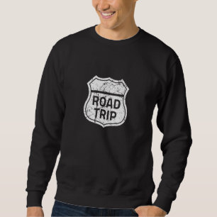 Camping Vacation Travel Road Resa Badge Family Mat Lång Ärmad Tröja