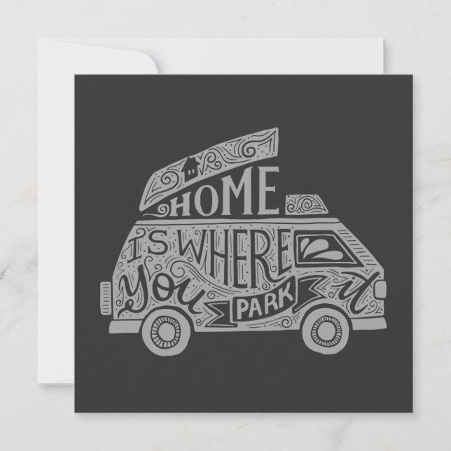 Camping Van Life Roligt Inspirerande Citat  Kort (Framsida)