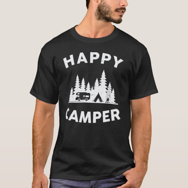 Camping Vandring  Presentera Glad Campare T Shirt (Framsida)