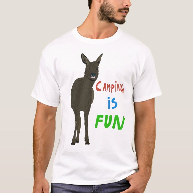 Camping Vandring Skogs Konst T Shirt (Framsida)