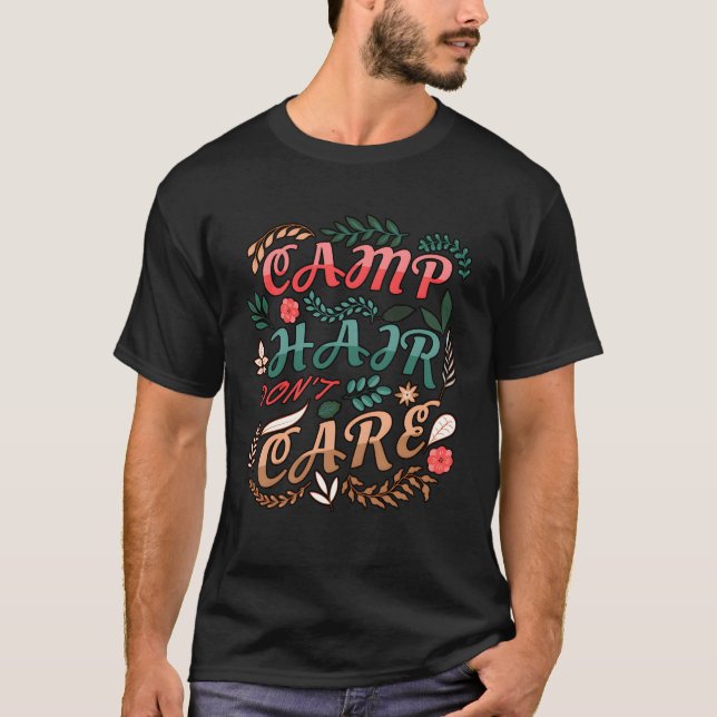 Camping Vibes Hair Dont Care boy T Shirt (Framsida)