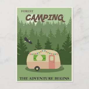 Camping Vintage resor Poster vykort