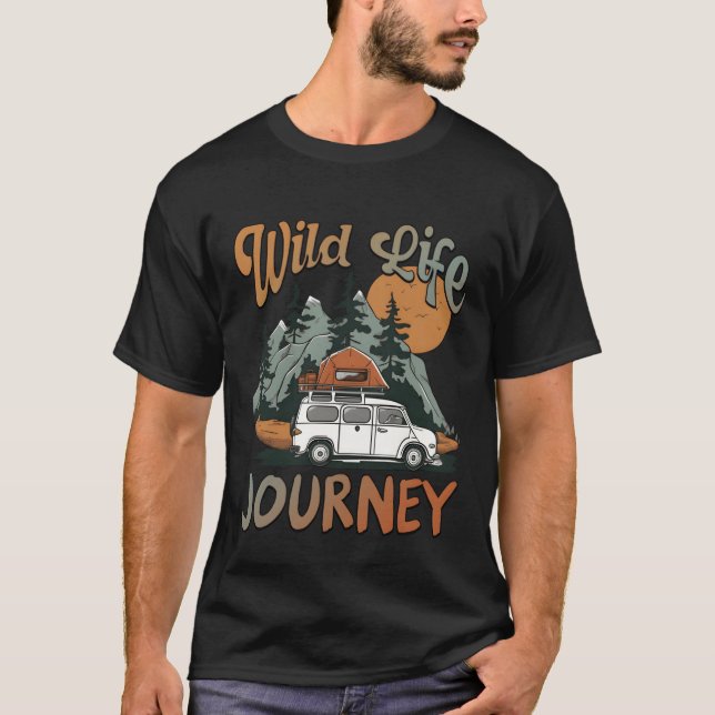 Camping Wild Life Journey retro T Shirt (Framsida)