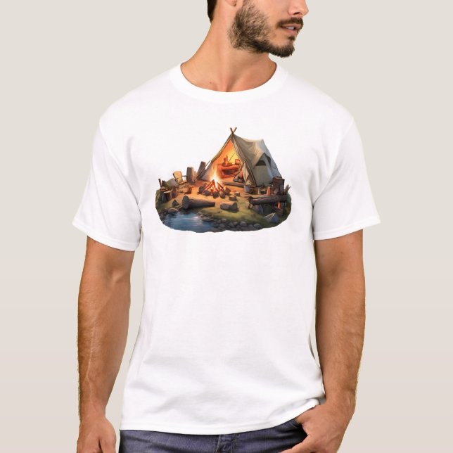 Camping with Loved Ones T Shirt (Framsida)