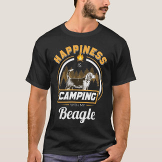 Camping with My Beagles Happiness Hundägare T Shirt