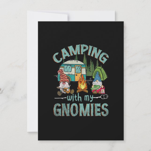 Camping with my Gnomies Funny Gnome Camp Women Man Inbjudningar (Framsida)
