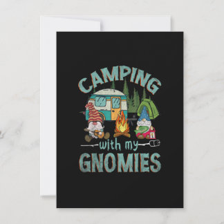 Camping with my Gnomies Funny Gnome Camp Women Man Inbjudningar