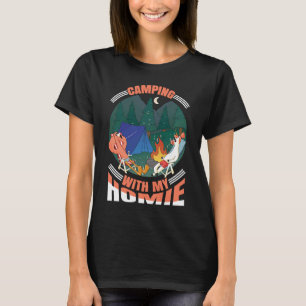 Camping with my Homie Unicorn Flamingo Nature Camp T Shirt