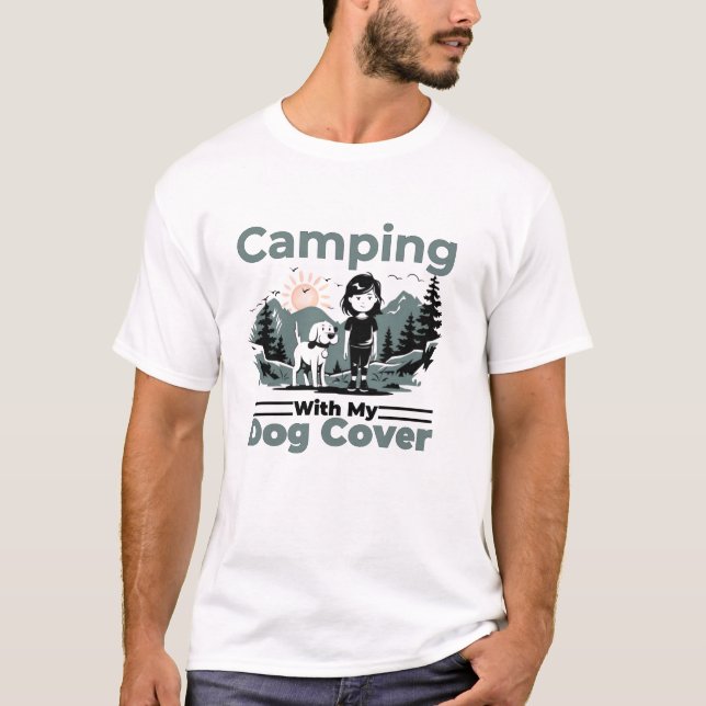 Camping with My Hund: Äventyr T-Shirt (Framsida)