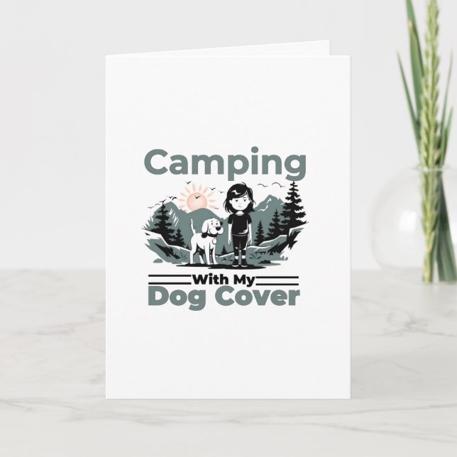 Camping with My Hund blank Greeting Card Kort (Framsida)