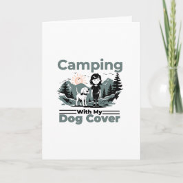 Camping with My Hund blank Greeting Card Kort