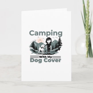 Camping with My Hund blank Greeting Card Kort