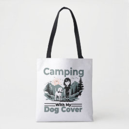 Camping with My Hund Reusable Tote Bag Tygkasse