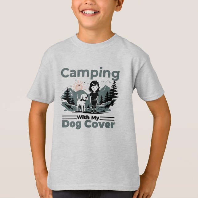 Camping with My Hund T-Shirt (Framsida)