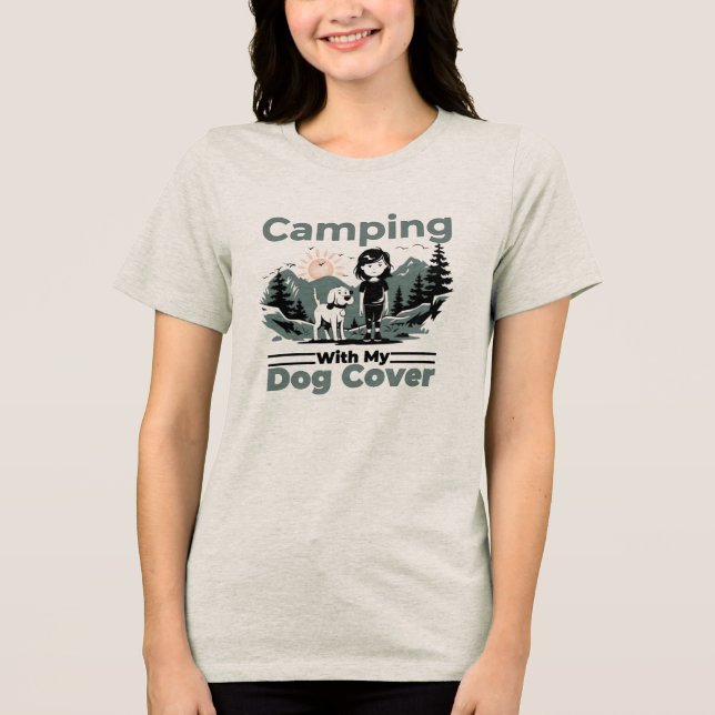 Camping with My Hund Women's T-Shirt (Framsida)