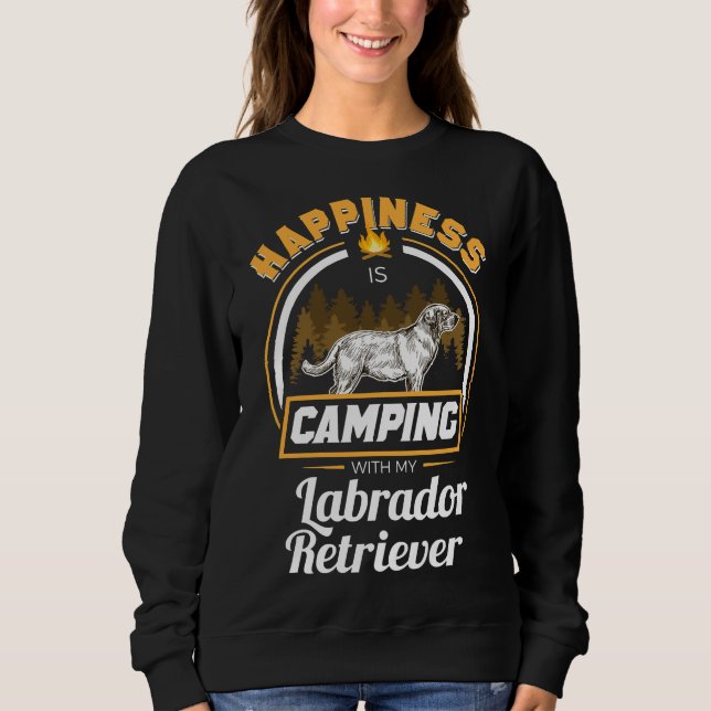 Camping with my Labrador Retriever Lycka Owner T Shirt (Framsida)