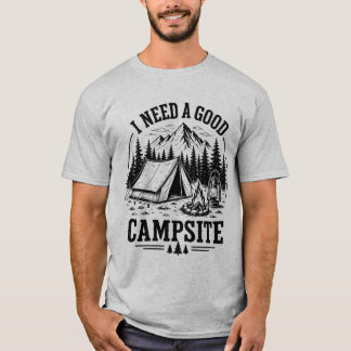 Campingäventyr Bergscamping Present Vintage T Shirt