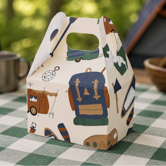 Campingäventyr  presentaskar (Adventure Birthday Favor Box)