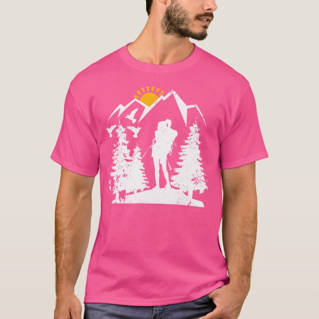 Campingberg utomhus, lätt ompackning t shirt (Framsida)