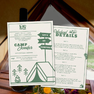 Campingbergen Forest 30års födelsedag Itinerary Inbjudningar