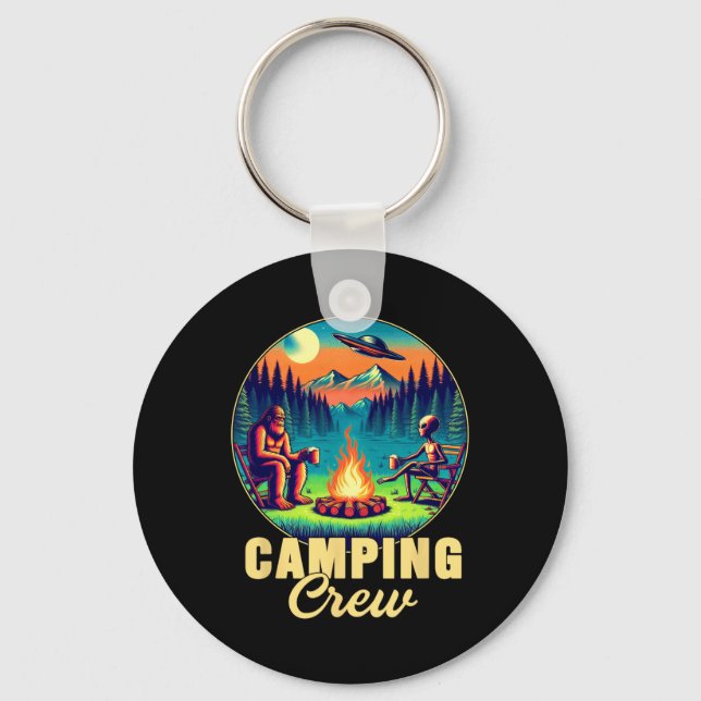 Campingbesättning Campare Drinking Team Rolig Bigf Nyckelring (Framsida)