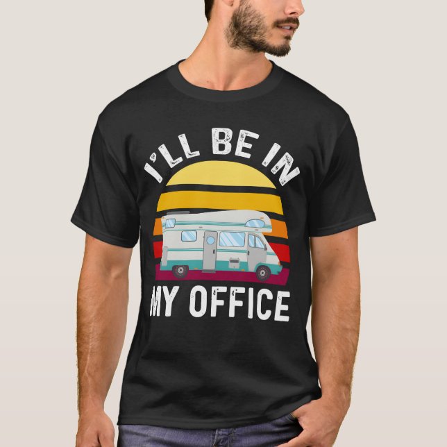 Campingbil husbil camping retro t shirt (Framsida)