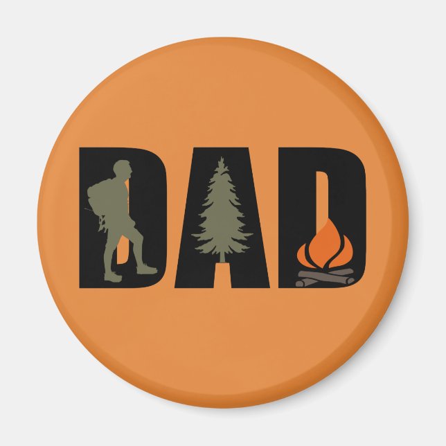 Campingcampare och vandrare pappa magnet (Framsidan)