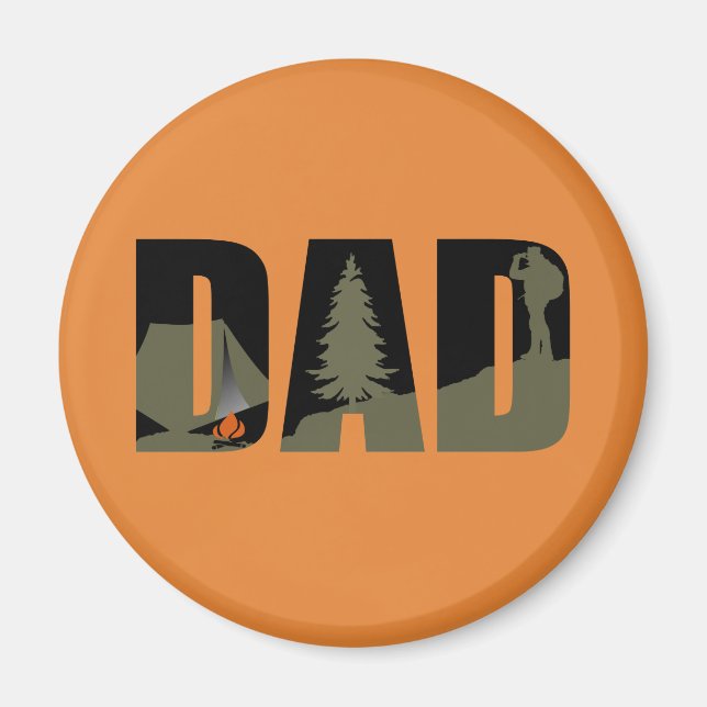 Campingcampare och vandrare pappa magnet (Framsidan)