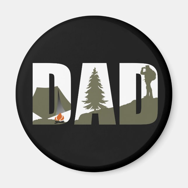 Campingcampare och vandrare pappa magnet (Framsidan)