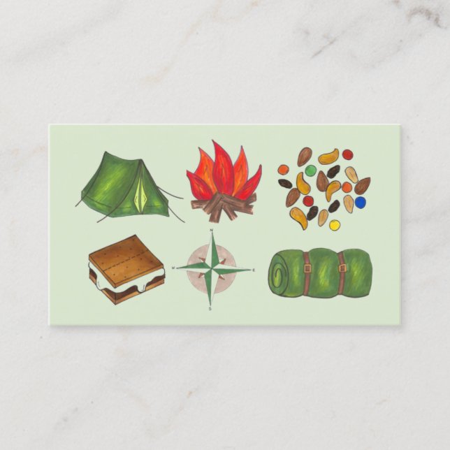 Campingcamping för sommarsemester visitkort (Framsida)