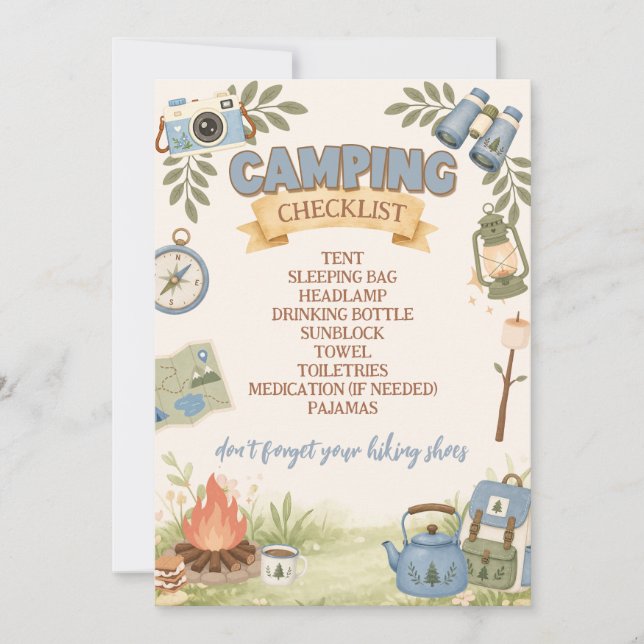 Campingchecklista Inbjudningar (Framsida)