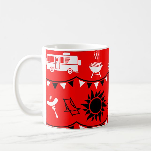Campingdekor för husvagnar kaffemugg (Vänster)