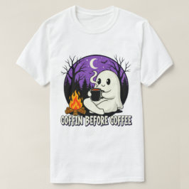 Campingdesign för Cute Ghost Coffee Älskare T Shirt