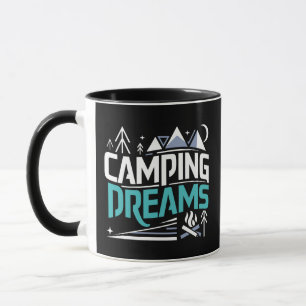 Campingdrömmar, svart mugg
