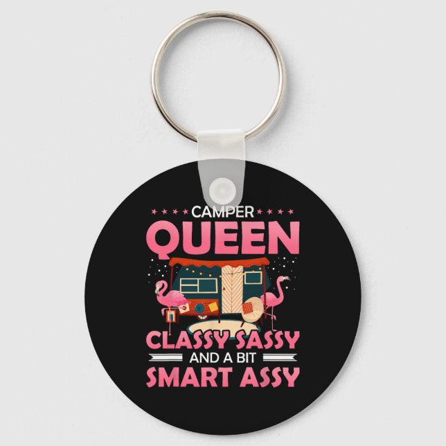 Campingdrottning Cly Sy Och En Bit Smart Y Rolig C Nyckelring (Framsida)