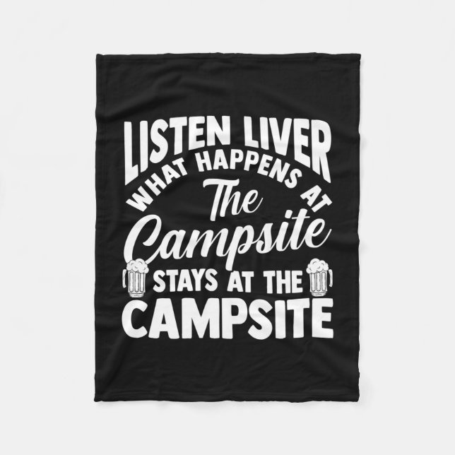 Campingeld lägerliv skog camping fleecefilt (Framsidan)